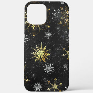 Case-Mate iPhone Case Les flocons dorés de Noël sur l'Arrière - plan noi