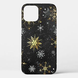 Case-Mate iPhone Case Les flocons dorés de Noël sur l'Arrière - plan noi