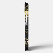 Coques Case-Mate iPhone Les flocons dorés de Noël sur l'Arrière - plan noi (Verso / Gauche)