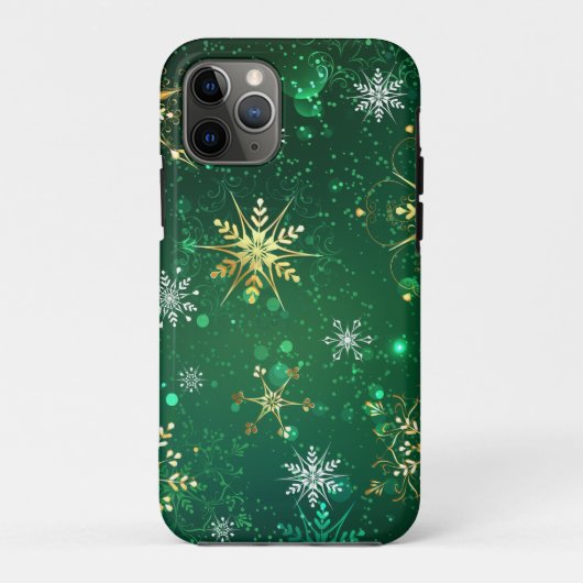 Coques Case-Mate iPhone Les flocons dorés de Noël sur l'Arrière - plan ver (Dos)