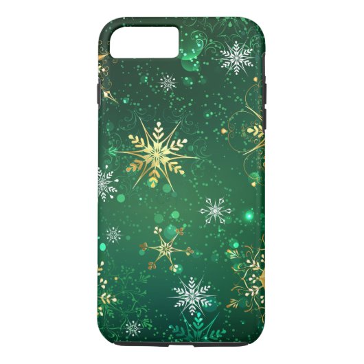 Coques Case-Mate iPhone Les flocons dorés de Noël sur l'Arrière - plan ver (Dos)