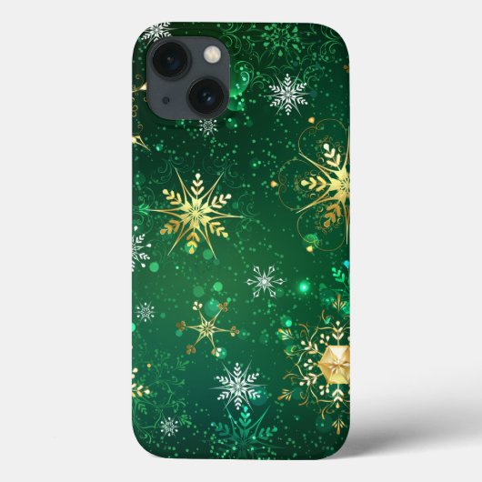 Coques Case-Mate iPhone Les flocons dorés de Noël sur l'Arrière - plan ver (Verso)