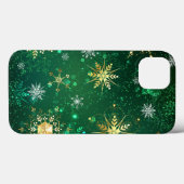 Coques Case-Mate iPhone Les flocons dorés de Noël sur l'Arrière - plan ver (Verso (horizontal))