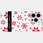 Coques Case-Mate iPhone Les flocons rouges, Votre nom, Personnalisez (Verso (horizontal))
