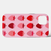Coques Case-Mate iPhone Les Fraise 01 Fraises Rose Et Rouge Préppy (Verso (horizontal))