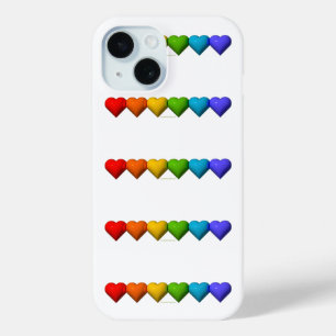 Coque Pour iPhone 15 Les glyphes en forme de cœur 3D brillants de Slipp