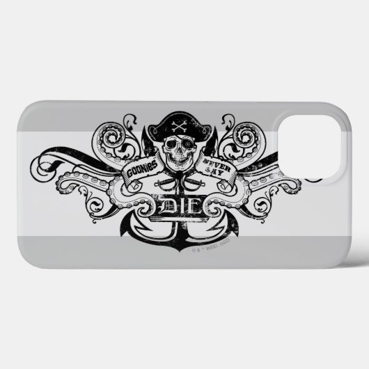 Coques Case-Mate iPhone Les Goonies "Never Say Die" Pirate Ancre Badge (Verso (horizontal))
