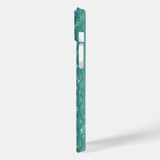 Coques Case-Mate iPhone Les gouttes de pluie sur le métal vert (Verso / Gauche)