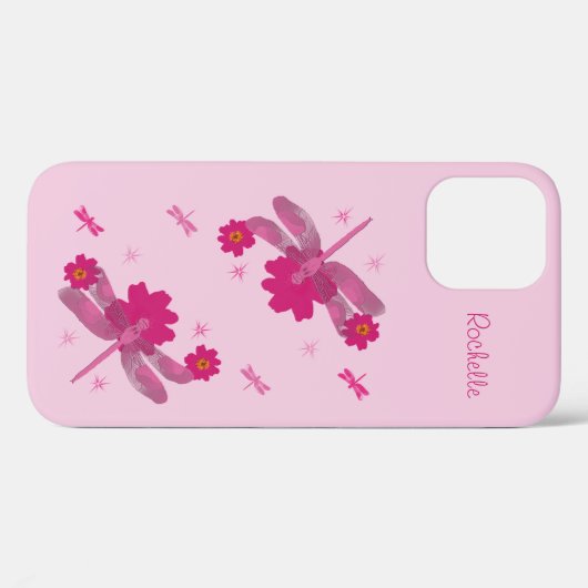Coques Case-Mate iPhone Les libellules roses (Verso (horizontal))