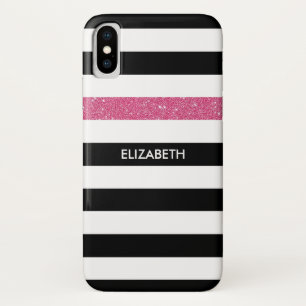 Coque Case-Mate Pour iPhone Les nouvelles nuances noires FAUX Pink Glitz et no