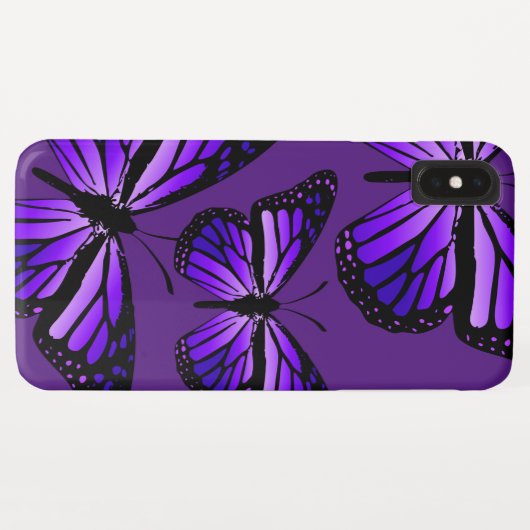 Coques Case-Mate iPhone Les papillons Monarque en violet (Dos (Horizontal))