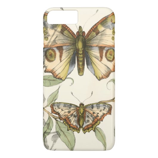 Coques Case-Mate iPhone Les papillons Tandem sur les Feuilles verts (Dos)