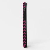 Coques Case-Mate iPhone Les parties scintillantes Chevron rose noir (Dos/Gauche)
