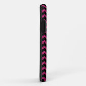 Coques Case-Mate iPhone Les parties scintillantes Chevron rose noir (Dos/Droite)