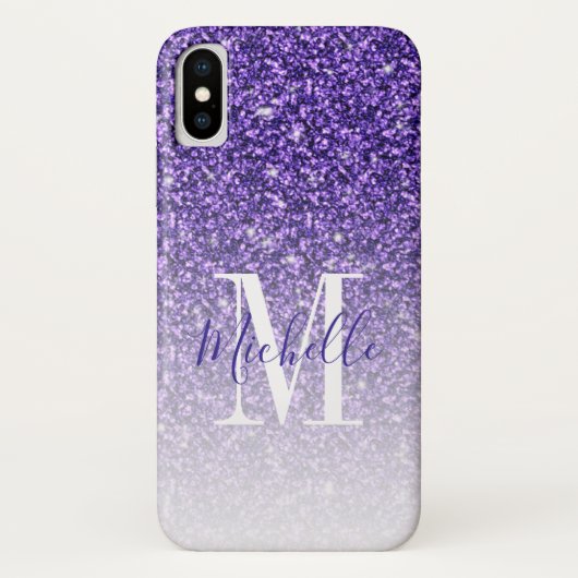 Coques Case-Mate iPhone Les parties scintillantes pourpres Girly miroitent (Dos)