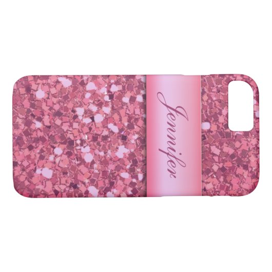 Coques Case-Mate iPhone Les parties scintillantes roses Girly (Dos (Horizontal))