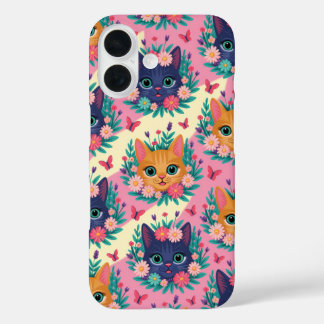 Coques iPhone 16 Les Pastels Moustaches & Fleurs Sauvages
