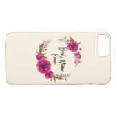 Coques Case-Mate iPhone Les pavots rose Fuchsia Meilleure Maman Jamais - F (Dos (Horizontal))