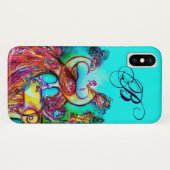 COQUES Case-Mate iPhone LES PEACOQUES DANS LE MONOGRAMME AMOUREUX (Dos (Horizontal))