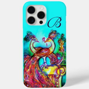 COQUE iPhone 15 PRO MAX LES PEACOQUES DANS LE MONOGRAMME AMOUREUX