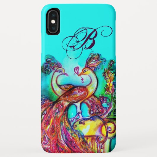 COQUES Case-Mate iPhone LES PEACOQUES DANS LE MONOGRAMME AMOUREUX (Dos)