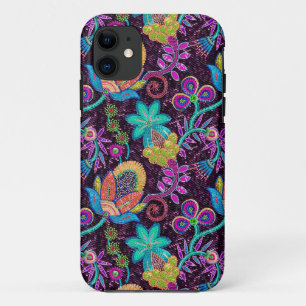 Coques Pour iPhone Les perles de verre coloré semblent Retro Floral D