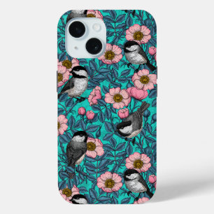 Coque Pour iPhone 15 Les poulets dans la nature rose, rose et bleu