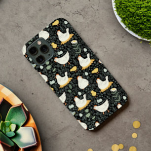 Coque Pour Pour iPhone 14 Pro Max Les poulets rêvent dans la coopérative en noir
