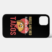 Coques Case-Mate iPhone Les roses sont Red Blah Tacos Valentines Jour de l (Verso (horizontal))