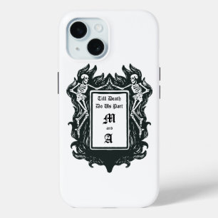 Coque Pour iPhone 15 Les squelettes gothiques s'aiment jusqu'à ce que l