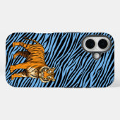 Coques Case-Mate iPhone Les Tigres de Light Blue with Tiger (Verso (horizontal))