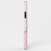 Coques Case-Mate iPhone Les veines dorées blanches et roses modernes Revêt (Dos/Droite)