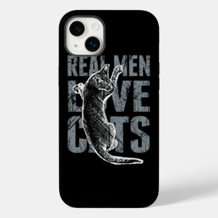 Coque Pour iPhone 14 Plus Les vrais hommes aiment les chats en noir de style