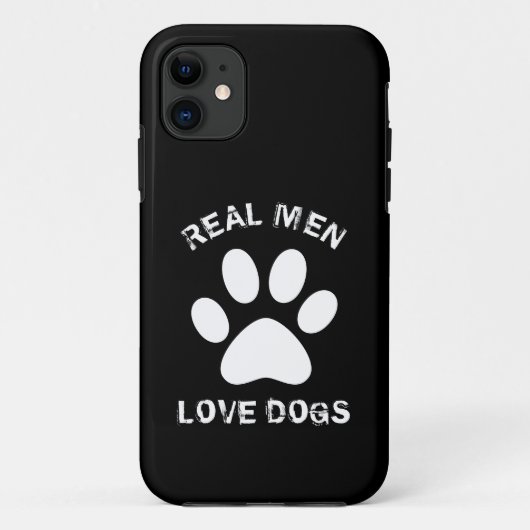 Coques Case-Mate iPhone Les vrais hommes aiment les chiens Texte personnal (Dos)