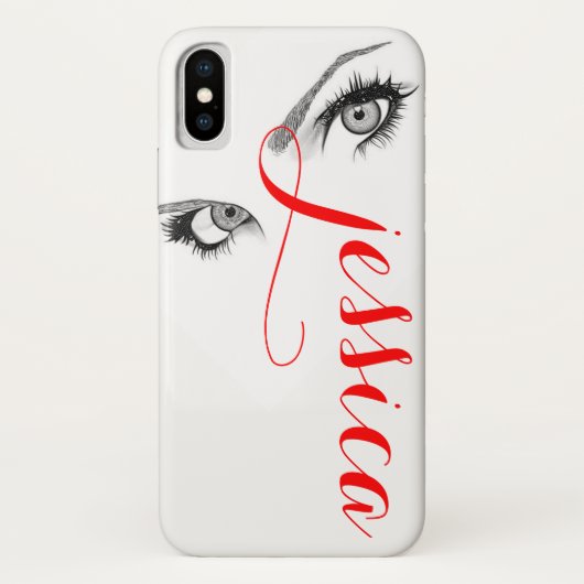 Coques Case-Mate iPhone Les yeux chics de la femme Artsy personnalisés (Dos)