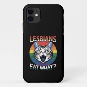 Case-Mate iPhone Case Lesbiennes mangent quoi humour de chat drapeau de