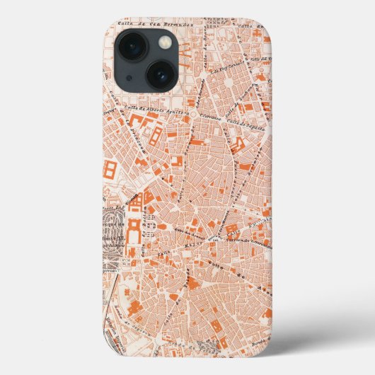 Coques Case-Mate iPhone L'Espagne : Carte de Madrid, C1920 (Verso)