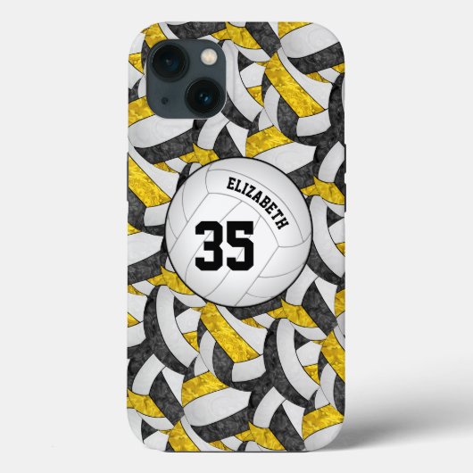 Coques Case-Mate iPhone l'esprit de l'équipe d'or noir cadeaux volley-ball (Verso)