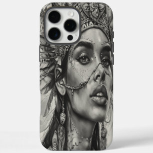 Coques iPhone 16 Pro Max L'esprit guerrier de la fillette indienne avec des