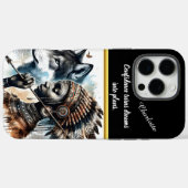 Coques Case-Mate iPhone L'esprit guerrier unit loup et femme indigène (Verso (horizontal))