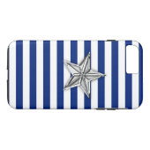 Coques Case-Mate iPhone L'étoile d'argent sur les bandes (Dos (Horizontal))
