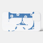 Coques Case-Mate iPhone lettre à motifs floraux F(bleu & points) (Verso (horizontal))