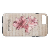 Coques Case-Mate iPhone Lettre âgée Personnaliser rose illustrée Nom (Dos (Horizontal))