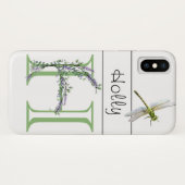 Coques Case-Mate iPhone Lettre alphabétique H Lavender Eucalyptus Dragonfl (Dos (Horizontal))
