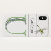 Coques Case-Mate iPhone Lettre alphabétique U Lavender Eucalyptus Dragonfl (Dos (Horizontal))