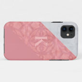 Coques Case-Mate iPhone LETTRE Batik Rose Ruddy ET Aquarelle Grise (Dos (Horizontal))