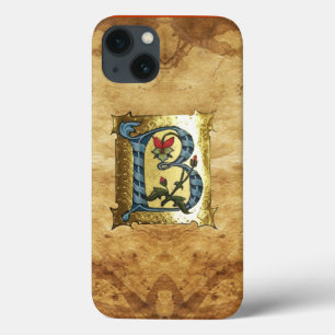 Case-Mate iPhone CASE LETTRE BLEUE OR B AVEC MONOGRAM FLEURS