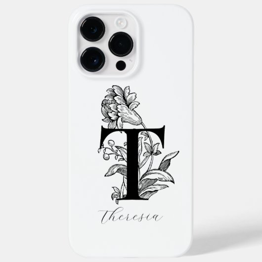 Coques Case-Mate iPhone Lettre botanique monogramme T nom    (Verso)