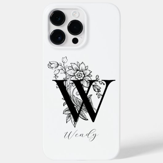Coques Case-Mate iPhone Lettre botanique monogramme W (Verso)