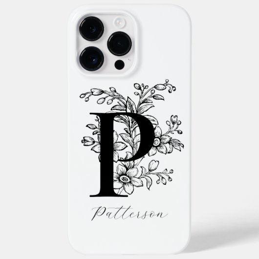 Coques Case-Mate iPhone Lettre botanique P monogramme nom (Verso)